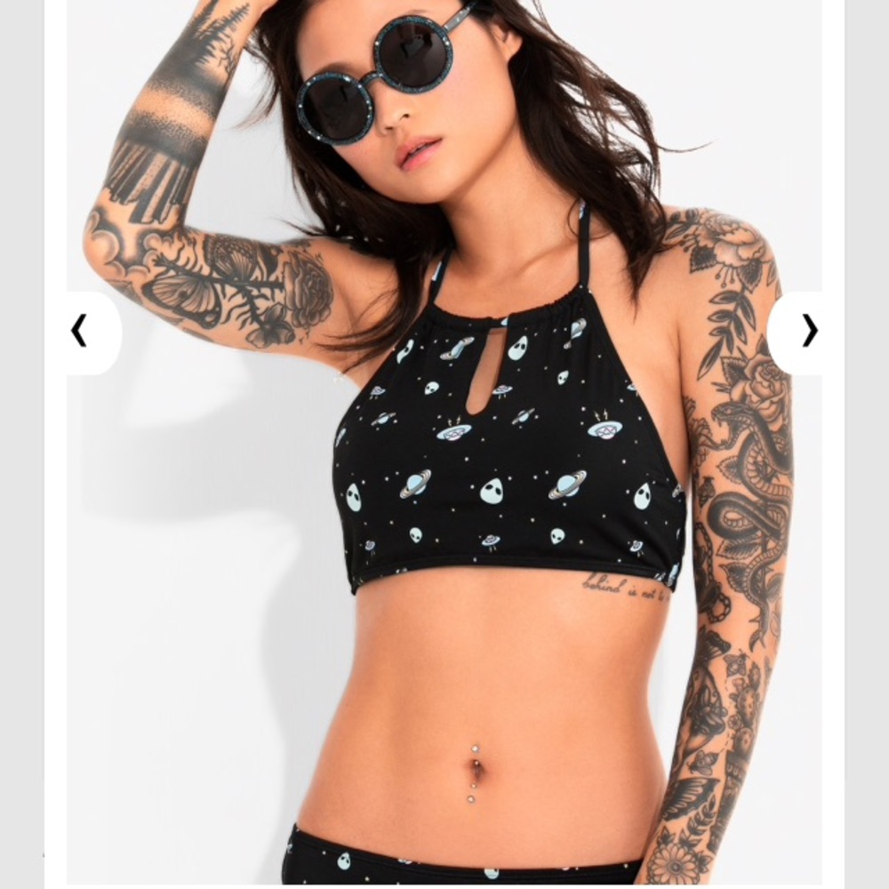 Hot Topic Midnight Hour Alien Halter Swimsuit - Picture 1 of 6